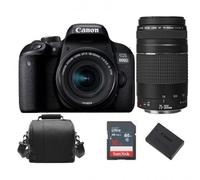 CANON EOS 800D reflex 24.2 mpix KIT EF-S 18-55mm F4-5.6 IS STM + objectif EF 75-300mm F4-5.6 III + Bag + 16GB SD card + Battery LP-E17