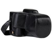 Canon EOS 850D, 800D, 77D, 9000D (18-55mm) Ever Ready Étui de Protection en Cuir Véritable avec Bandoulière, Noir