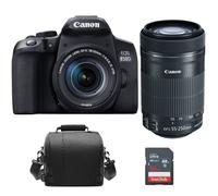 CANON EOS 850D KIT EF-S 18-55mm F4-5.6 IS STM Noir + EF-S 55-250MM F4-5.6 IS STM + Sac pour appareil photo + Carte SD 16 Go