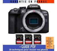 Canon EOS R10 + 3 SanDisk 128GB Extreme PRO UHS-II SDXC 300 MB/s + Guide PDF '20 TECHNIQUES POUR RÉUSSIR VOS PHOTOS