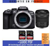 Canon EOS R10 + RF 15-30mm F4.5-6.3 IS STM + 2 SanDisk 64GB Extreme PRO UHS-II SDXC 300 MB/s + Guide PDF '20 TECHNIQUES POUR RÉUSSIR VOS PHOTOS