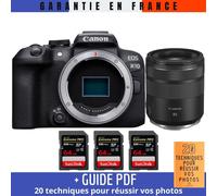 Canon EOS R10 + RF 85mm F2 Macro IS STM + 3 SanDisk 64GB Extreme PRO UHS-II SDXC 300 MB/s + Guide PDF '20 TECHNIQUES POUR RÉUSSIR VOS PHOTOS