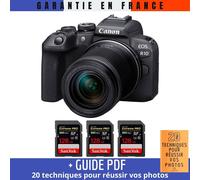 Canon EOS R10 + RF-S 18-150mm F4.5-6.3 IS STM + 3 SanDisk 128GB Extreme PRO UHS-II SDXC 300 MB/s + Guide PDF '20 TECHNIQUES POUR RÉUSSIR VOS PHOTOS