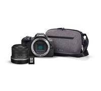 Canon Appareil photo hybride EOS R100 – RF-S 18-45mm f/4.5-6.3 IS STM, sac photo, SD 64 Go – Noir