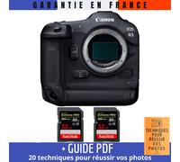 Canon EOS R3 + 2 SanDisk 32GB Extreme PRO UHS-II SDXC 300 MB/s + Guide PDF ""20 TECHNIQUES POUR RÉUSSIR VOS PHOTOS