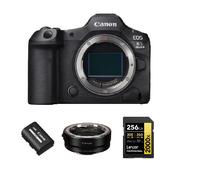 Canon EOS R5 II Boîtier+ Canon LP-E6P batterie + EF-EOS R monture+carte mémoire Lexar SDXC 256 Go Professional 2000x UHS-II