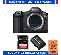 Canon EOS R5 Mark II + 1 SanDisk 32GB Extreme PRO UHS-II SDXC 300 MB/s + 1 Canon LP-E6P + Ebook '20 Techniques pour Réussir vos Photos' - Appareil Photo Hybride Canon