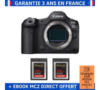 Canon EOS R5 Mark II + 2 SanDisk 256GB Extreme PRO CFexpress Type B + Ebook '20 Techniques pour Réussir vos Photos' - Appareil Photo Hybride Canon