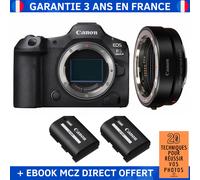 Canon EOS R5 Mark II + EF-EOS R + 2 Canon LP-E6P + Ebook '20 Techniques pour Réussir vos Photos' - Appareil Photo Hybride Canon