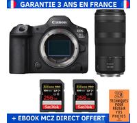 Canon EOS R5 Mark II + RF 100-400mm f/5.6-8 IS USM + 2 SanDisk 256GB Extreme PRO UHS-II SDXC 300 MB/s + Ebook '20 Techniques pour Réussir vos Photos' - Appareil Photo Hybride Canon