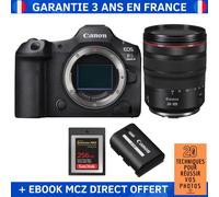 Canon EOS R5 Mark II + RF 24-105mm f/4 L IS USM + 1 SanDisk 256GB Extreme PRO CFexpress Type B + 1 Canon LP-E6P + Ebook '20 Techniques pour Réussir vos Photos' - Appareil Photo Hybride Canon