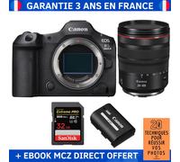Canon EOS R5 Mark II + RF 24-105mm f/4 L IS USM + 1 SanDisk 32GB Extreme PRO UHS-II SDXC 300 MB/s + 1 Canon LP-E6P + Ebook '20 Techniques pour Réussir vos Photos' - Appareil Photo Hybride Canon