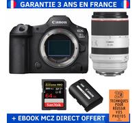 Canon EOS R5 Mark II + RF 70-200mm f/2.8 L IS USM + 1 SanDisk 64GB Extreme PRO UHS-II SDXC 300 MB/s + 1 Canon LP-E6P + Ebook '20 Techniques pour Réussir vos Photos' - Appareil Photo Hybride Canon