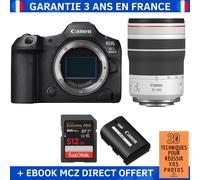 Canon EOS R5 Mark II + RF 70-200mm f/4 L IS USM + 1 SanDisk 512GB Extreme PRO UHS-II SDXC 300 MB/s + 1 Canon LP-E6P + Ebook '20 Techniques pour Réussir vos Photos' - Appareil Photo Hybride Canon