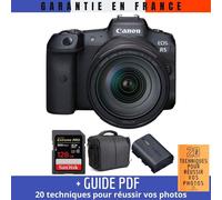Canon EOS R5 + RF 24-105mm F4L IS USM + SanDisk 128GB UHS-II SDXC 300 MB/s + Canon LP-E6NH + Sac + Guide PDF MCZ DIRECT '20 TECHNIQUES POUR RÉUSSIR VOS PHOTOS