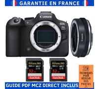 Canon EOS R6 Mark II + Canon EF-EOS R Premium + 2 SanDisk 32GB Extreme PRO UHS-II SDXC 300 MB/s + Guide PDF MCZ DIRECT '20 TECHNIQUES POUR RÉUSSIR VOS PHOTOS