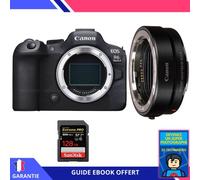 Canon EOS R6 Mark II + EF-EOS R + 1 SanDisk 128GB Extreme PRO UHS-II SDXC 300 MB/s + Ebook 'Devenez Un Super Photographe' - Appareil Photo Canon