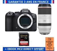 Canon EOS R6 Mark II + RF 100-500mm f/4.5-7.1 L IS USM + 1 SanDisk 64GB Extreme PRO UHS-II SDXC 300 MB/s + Ebook '20 Techniques pour Réussir vos Photos' - Appareil Photo Hybride