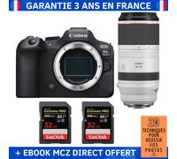 Canon EOS R6 Mark II + RF 100-500mm f/4.5-7.1 L IS USM + 2 SanDisk 32GB Extreme PRO UHS-II SDXC 300 MB/s + Ebook '20 Techniques pour Réussir vos Photos' - Appareil Photo Hybride