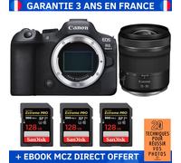 Canon EOS R6 Mark II + RF 15-30mm f/4.5-6.3 IS STM + 3 SanDisk 128GB Extreme PRO UHS-II SDXC 300 MB/s + Ebook '20 Techniques pour Réussir vos Photos' - Appareil Photo Hybride