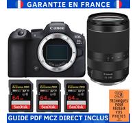 Canon EOS R6 Mark II + RF 24-240mm f/4-6.3 IS USM + 3 SanDisk 64GB Extreme PRO UHS-II SDXC 300 MB/s + Guide PDF MCZ DIRECT '20 TECHNIQUES POUR RÉUSSIR VOS PHOTOS