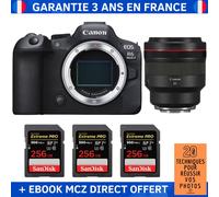 Canon EOS R6 Mark II + RF 85mm f/1.2 L USM + 3 SanDisk 256GB Extreme PRO UHS-II SDXC 300 MB/s + Ebook '20 Techniques pour Réussir vos Photos' - Appareil Photo Hybride