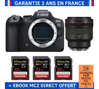 Canon EOS R6 Mark II + RF 85mm f/1.2 L USM + 3 SanDisk 32GB Extreme PRO UHS-II SDXC 300 MB/s + Ebook '20 Techniques pour Réussir vos Photos' - Appareil Photo Hybride
