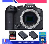 Canon EOS R7 + 1 SanDisk 128GB Extreme PRO UHS-II SDXC 300 MB/s + 2 Canon LP-E6NH + Ebook 'Devenez Un Super Photographe' - Hybride Canon