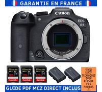 Canon EOS R7 + 3 SanDisk 128GB Extreme PRO UHS-II SDXC 300 MB/s + 2 Canon LP-E6NH + Guide PDF MCZ DIRECT '20 TECHNIQUES POUR RÉUSSIR VOS PHOTOS