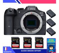 Canon EOS R7 + 3 SanDisk 32GB Extreme PRO UHS-II SDXC 300 MB/s + 3 Canon LP-E6NH + Ebook 'Devenez Un Super Photographe' - Hybride Canon