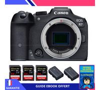 Canon EOS R7 + 3 SanDisk 64GB Extreme PRO UHS-II SDXC 300 MB/s + 2 Canon LP-E6NH + Ebook 'Devenez Un Super Photographe' - Hybride Canon