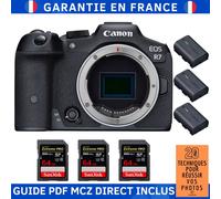 Canon EOS R7 + 3 SanDisk 64GB Extreme PRO UHS-II SDXC 300 MB/s + 3 Canon LP-E6NH + Guide PDF MCZ DIRECT '20 TECHNIQUES POUR RÉUSSIR VOS PHOTOS