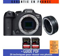 Canon EOS R7 + EF-EOS R + 2 SanDisk 128GB Extreme PRO UHS-II SDXC 300 MB/s + Guide PDF ""20 techniques pour r?ussir vos photos