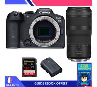 Canon EOS R7 + RF 100-400mm IS + 1 SanDisk 128GB Extreme PRO UHS-II SDXC 300 MB/s + 1 Canon LP-E6NH + Ebook 'Devenez Un Super Photographe' - Hybride Canon