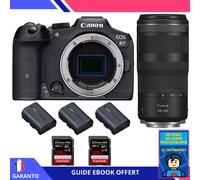 Canon EOS R7 + RF 100-400mm IS + 2 SanDisk 128GB Extreme PRO UHS-II SDXC 300 MB/s + 3 Canon LP-E6NH + Ebook 'Devenez Un Super Photographe' - Hybride Canon