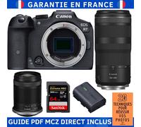 Canon EOS R7 + RF-S 18-150mm IS STM + RF 100-400mm IS USM + 1 SanDisk 64GB Extreme PRO UHS-II SDXC 300 MB/s + 1 Canon LP-E6NH + Guide PDF MCZ DIRECT '20 TECHNIQUES POUR RÉUSSIR VOS PHOTOS
