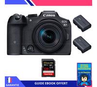 Canon EOS R7 + RF-S 18-150mm STM + 1 SanDisk 128GB Extreme PRO UHS-II SDXC 300 MB/s + 2 Canon LP-E6NH + Ebook 'Devenez Un Super Photographe' - Hybride Canon