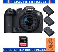 Canon EOS R7 + RF-S 18-150mm STM + 1 SanDisk 128GB Extreme PRO UHS-II SDXC 300 MB/s + 3 Canon LP-E6NH + Guide PDF MCZ DIRECT '20 TECHNIQUES POUR RÉUSSIR VOS PHOTOS
