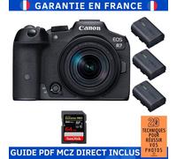 Canon EOS R7 + RF-S 18-150mm STM + 1 SanDisk 64GB Extreme PRO UHS-II SDXC 300 MB/s + 3 Canon LP-E6NH + Guide PDF MCZ DIRECT '20 TECHNIQUES POUR RÉUSSIR VOS PHOTOS