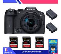 Canon EOS R7 + RF-S 18-150mm STM + 3 SanDisk 128GB Extreme PRO UHS-II SDXC 300 MB/s + 2 Canon LP-E6NH + Ebook 'Devenez Un Super Photographe' - Hybride Canon