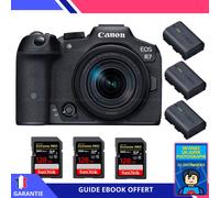 Canon EOS R7 + RF-S 18-150mm STM + 3 SanDisk 128GB Extreme PRO UHS-II SDXC 300 MB/s + 3 Canon LP-E6NH + Ebook 'Devenez Un Super Photographe' - Hybride Canon