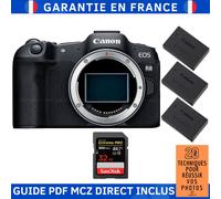 Canon EOS R8 + 1 SanDisk 32GB Extreme PRO UHS-II SDXC 300 MB/s + 3 Canon LP-E17 + Guide PDF MCZ DIRECT '20 TECHNIQUES POUR RÉUSSIR VOS PHOTOS