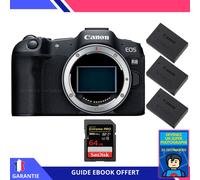 Canon EOS R8 + 1 SanDisk 64GB Extreme PRO UHS-II SDXC 300 MB/s + 3 Canon LP-E17 + Ebook ""Devenez Un Super Photographe"" - Appareil Photo Canon