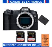 Canon EOS R8 + 2 SanDisk 128GB Extreme PRO UHS-II SDXC 300 MB/s + 1 Canon LP-E17 + Guide PDF MCZ DIRECT '20 TECHNIQUES POUR RÉUSSIR VOS PHOTOS