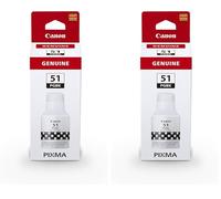 Canon GI-51 PGBK Bouteille d'encre, pour imprimante Jet d'encre PIXMA MEGATANK, Noire (Lot de 2)