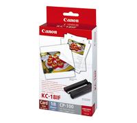 Canon Jeu d'encre couleur et de papier autocollant au format 54 x 86 mm KC-18IF, 18 feuilles