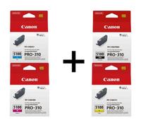 Canon Kit PFI-5100 cartouches d'encre 4 couleurs photo pour PRO-310