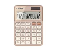 Canon KS-125KB Calculatrice de Bureau 12 Chiffres Or Rose, Alimentation Solaire/Batterie LR44, Écran LCD, Dimensions 106x147x25mm, Arrêt Auto