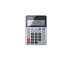 Canon LS-122TS Calculatrice de Bureau 12 Chiffres LCD Alimentation Solaire/Batterie LR44, Calcul Taxes/Profit, 106x149x24mm, Gris, Corps Métal