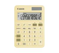 Canon LS-125KB Calculatrice de Bureau 12 Chiffres LCD, Alimentation Solaire/Batterie LR44, 106x147x25mm, Jaune, avec Fonction Calcul des Taxes